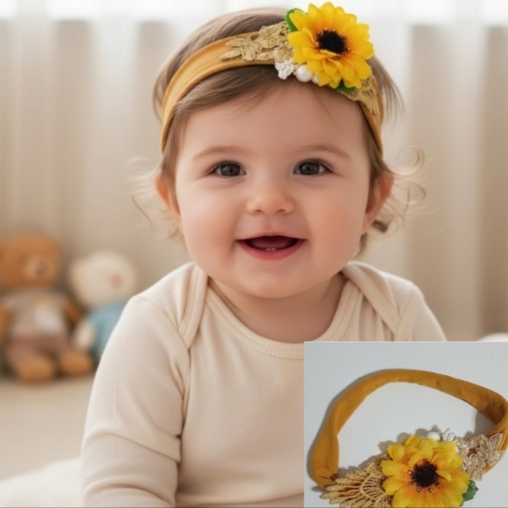 Yellow Floral Kids Hairband🎀✨